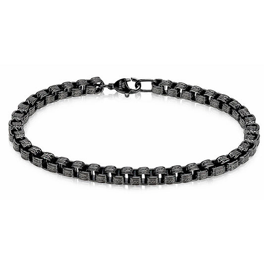 ARZ Steel Black Box Link Bracelet