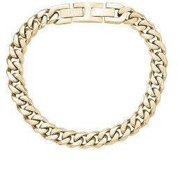 ARZ Steel Yellow Gold Curb Refined Linked Bracelet