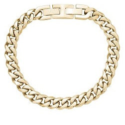 ARZ Steel Yellow Gold Curb Refined Linked Bracelet