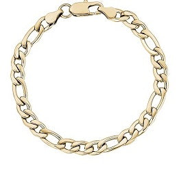 ARZ Steel Gold Curb Offset Linked Bracelet