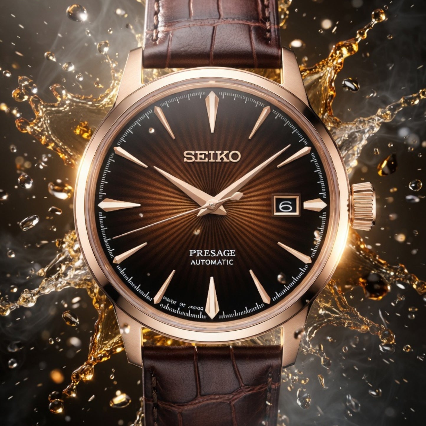 Seiko Presage Cocktail Time Rose Gold Men's Watch - SRPB46J1