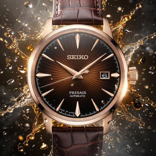 Seiko Presage Cocktail Time Rose Gold Men's Watch - SRPB46J1