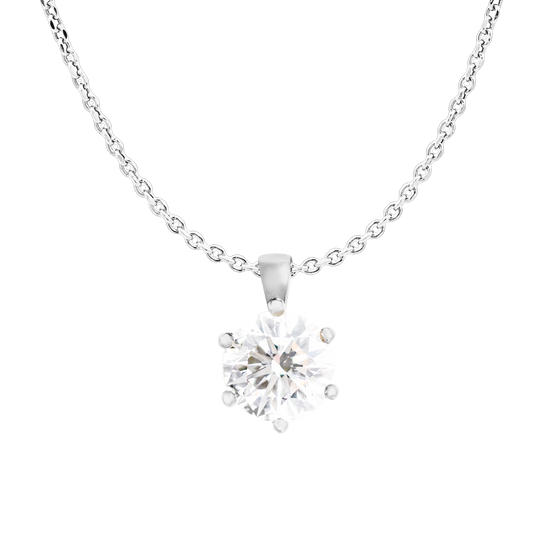 2.02ct Lab-Grown Diamond Six Claw Solitaires Pendants in 9ct Yellow Gold