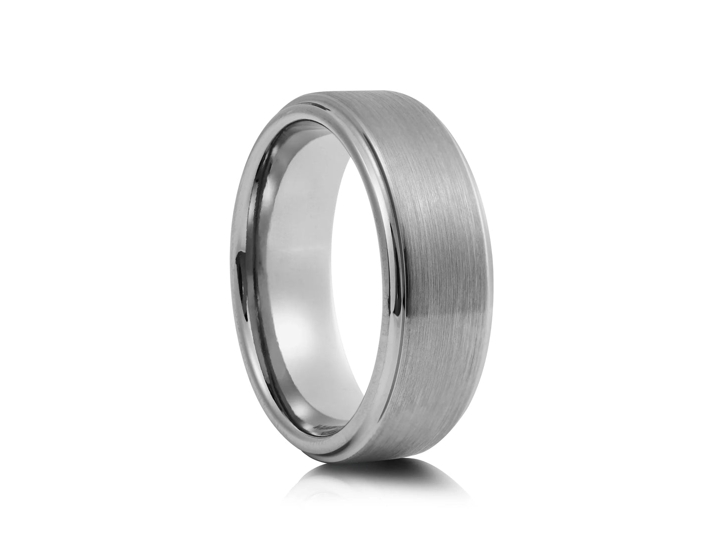 8mm Tungsten Ring - Silver with Polished Finish