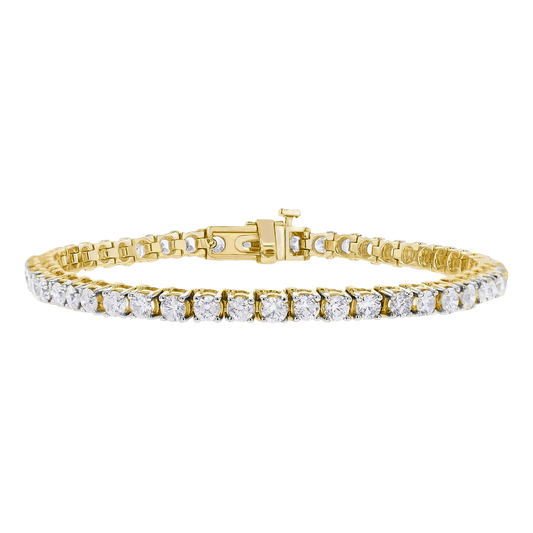 5.04ct Lab-Grown Diamond Tennis Bracelet in 9ct Yellow Gold