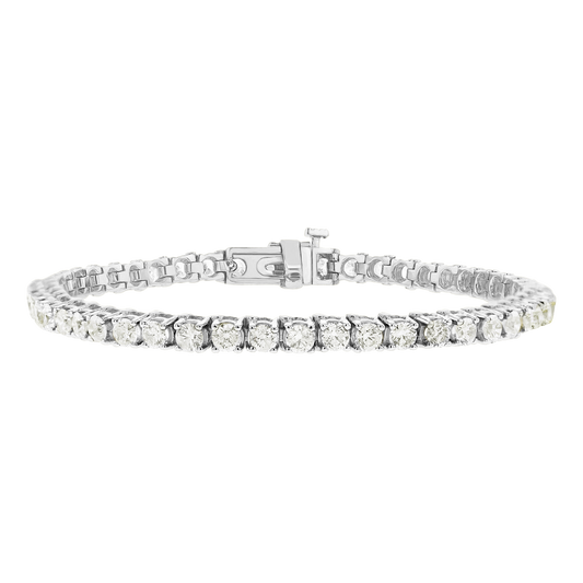 SALE: 4.83ct Natural Diamond Tennis Bracelet in 9ct White Gold