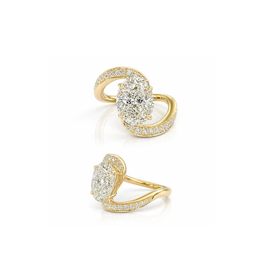 2ct Oval Lab-Grown Diamond Solitaire Ring in 9ct Yellow Gold