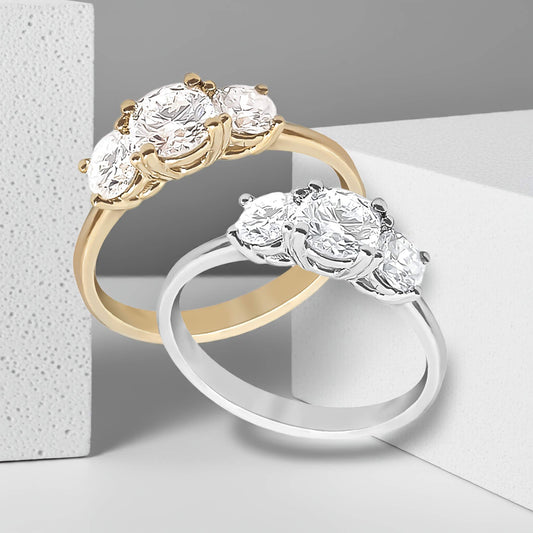 SALE: 1.00ct Lab-Grown Diamond Trilogy Engagement Ring in 9ct Gold
