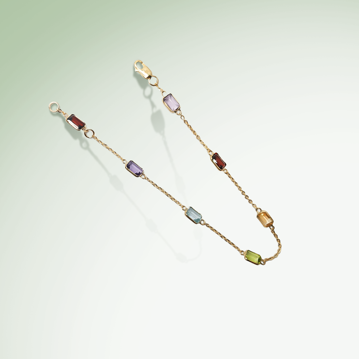 Tutti Frutti Radiant Cut Gemstone Bracelet in 9ct Yellow Gold