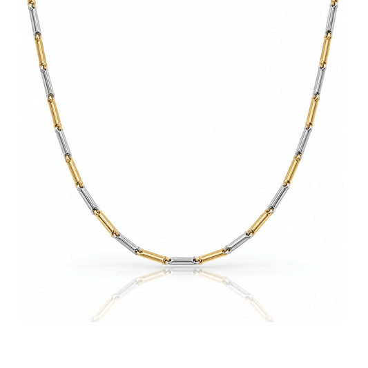 9ct Two-Tone Gold Fancy Chain – 50cm
