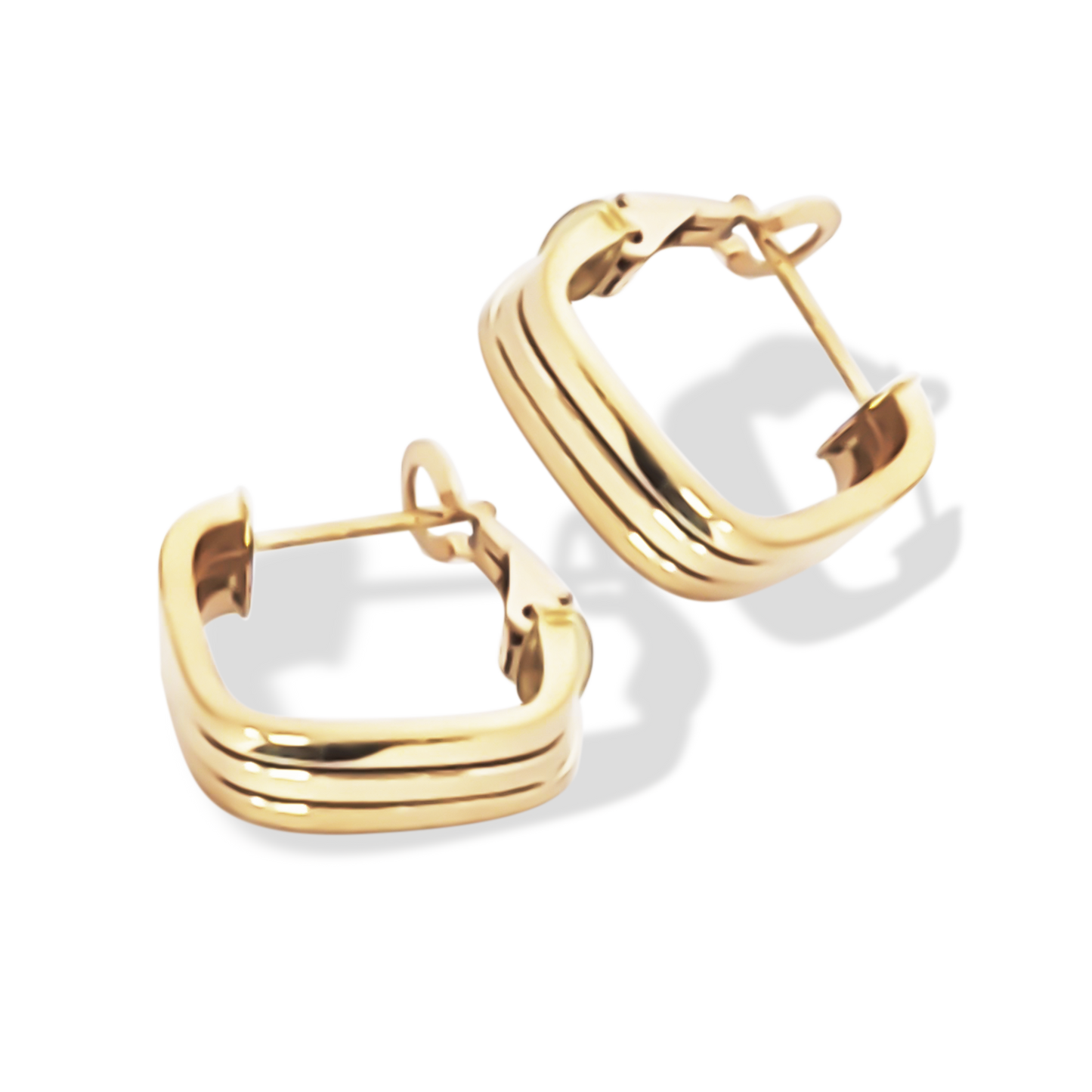 25mm Stroke Flat Hoop Earrings in 9ct Yellow Gold