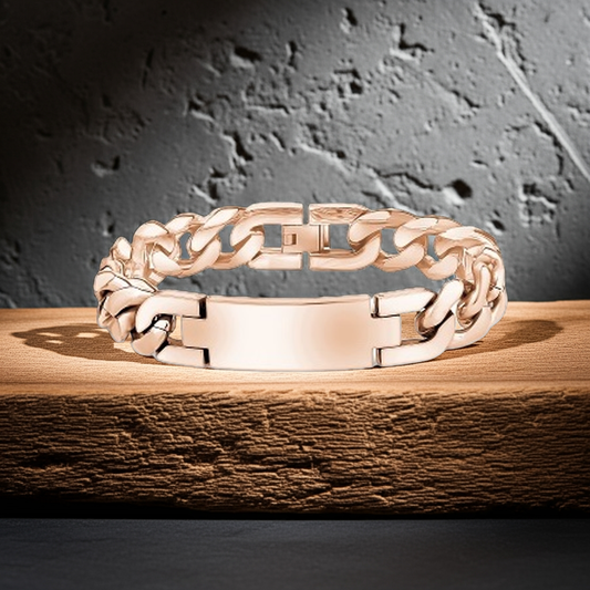 ARZ Steel 14mm ID Plate Cuban Link Bracelet