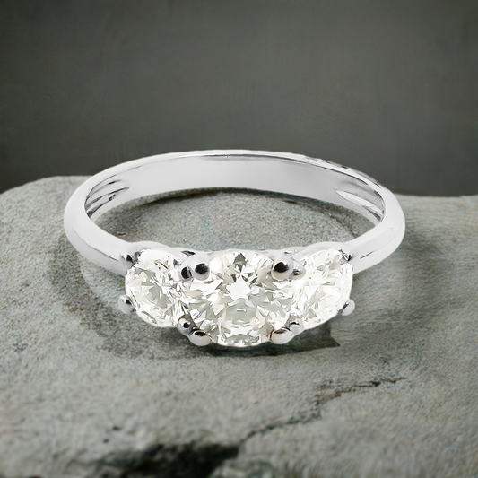 1.50ct Lab-Grown Diamond Trilogy Engagement Ring in 9ct White Gold