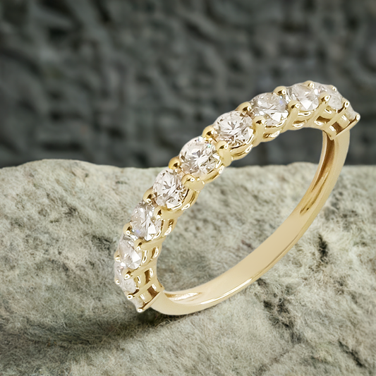 0.25ct Lab-Grown Diamond Half Eternity Band in 9ct Yellow Gold