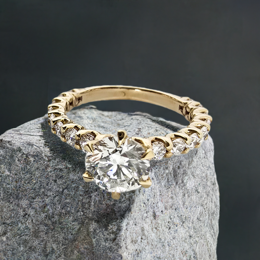 1.10ct Lab-Grown Diamond Six Claw Eternity Ring in 9ct Yellow Gold