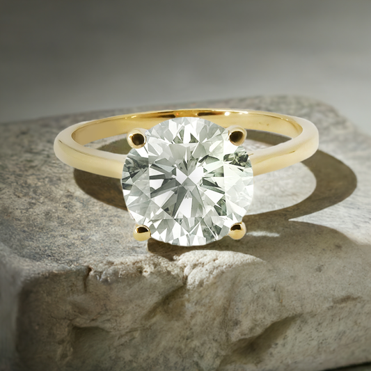 Lab-Grown Diamond Solitaire Engagement Ring in 9ct Yellow Gold