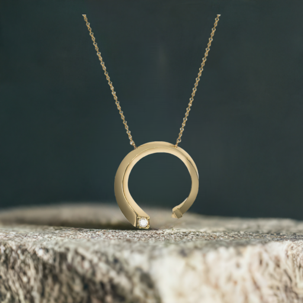 Lab-Grown Diamond Twist Open Pendant in 9ct Yellow Gold