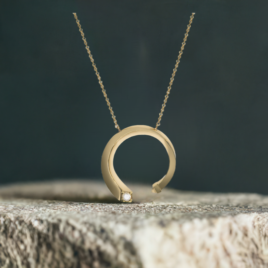 Lab-Grown Diamond Twist Open Pendant in 9ct Yellow Gold