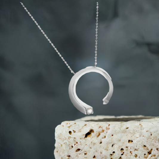 Lab-Grown Diamond Twist Open Pendant in 9ct White Gold