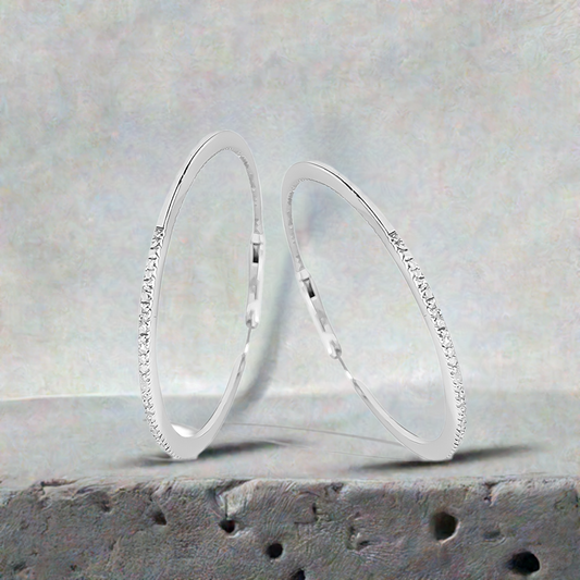 39mm Diamond Hoops in 9ct White Gold