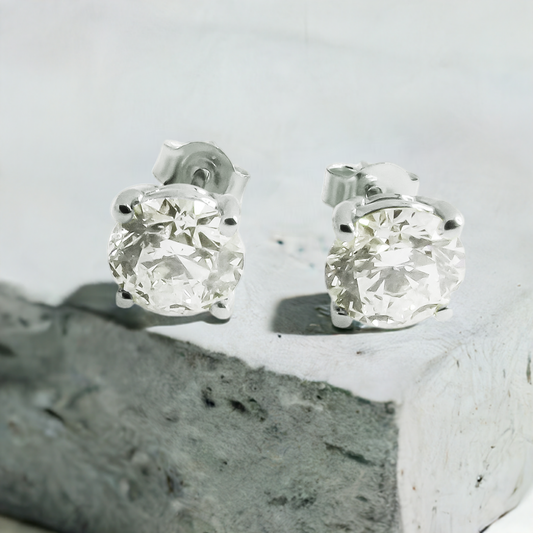 Lab-Grown Diamond Solitaire Studs in 9ct White Gold