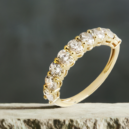 1.00ct Lab-Grown Diamond Half Eternity Band in 9ct Yellow Gold