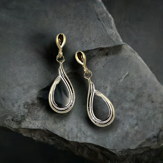 22mm Drop Studs in 9ct White Gold and Yellow Gold