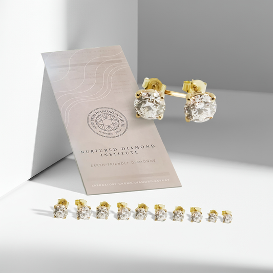 SALE: 4.00ct Lab-Grown Diamond Solitaire Studs in 9ct Yellow Gold