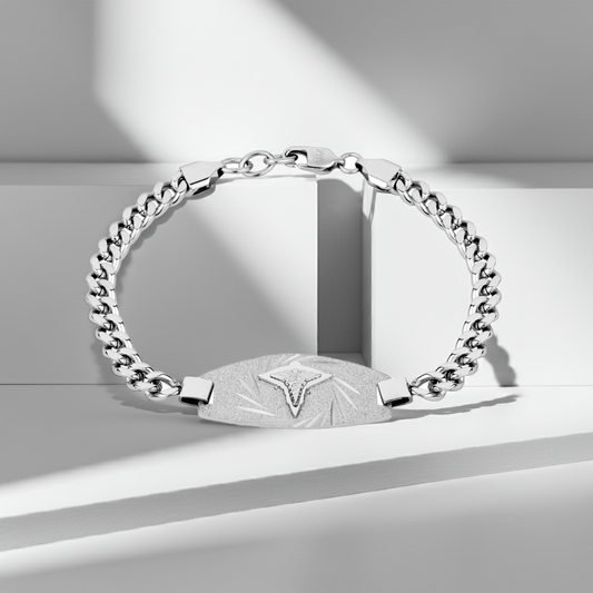 ARZ Steel Medical Embossed Bracelet and Necklace