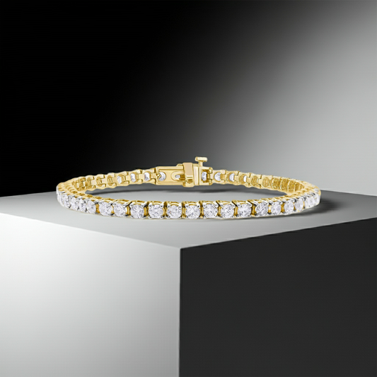 5.04ct Lab-Grown Diamond Tennis Bracelet in 9ct Yellow Gold