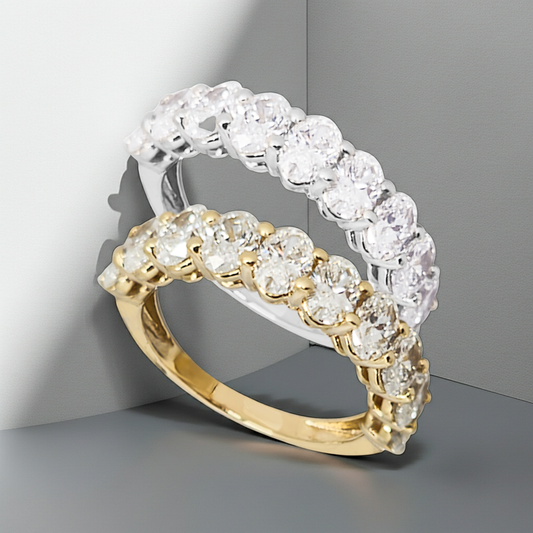 Lab-Grown Oval Diamond Eternity Band in 9ct Gold
