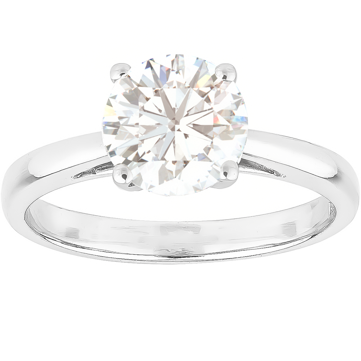 Sunsonite 0.90ct Very Light Diamond Solitaire Ring set in four claws setting of 18ct White Gold certified by DISA. Perfect for Wedding and Engagements.