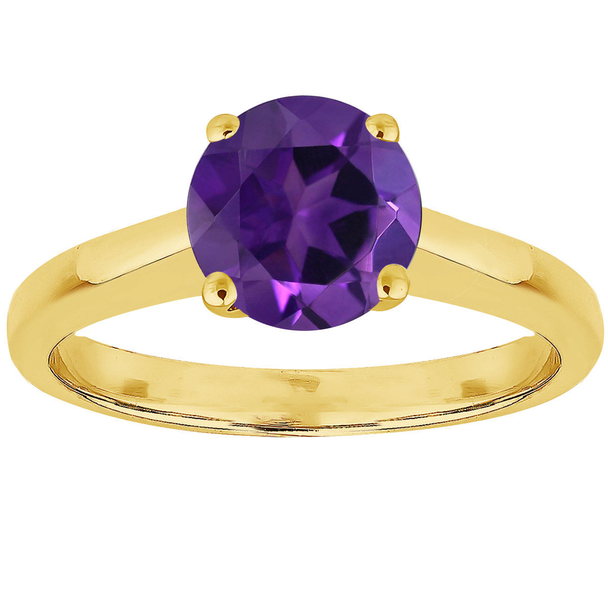 0.50ct Amethyst Solitaire Engagement Ring in 9ct Yellow Gold