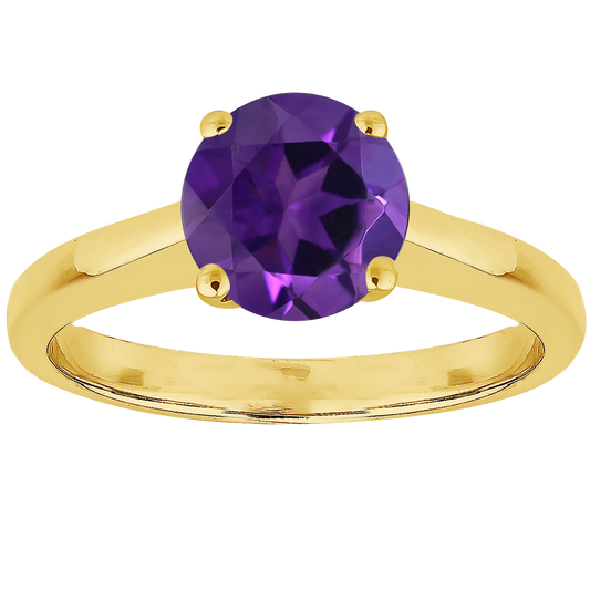 0.50ct Amethyst Solitaire Engagement Ring in 9ct Yellow Gold