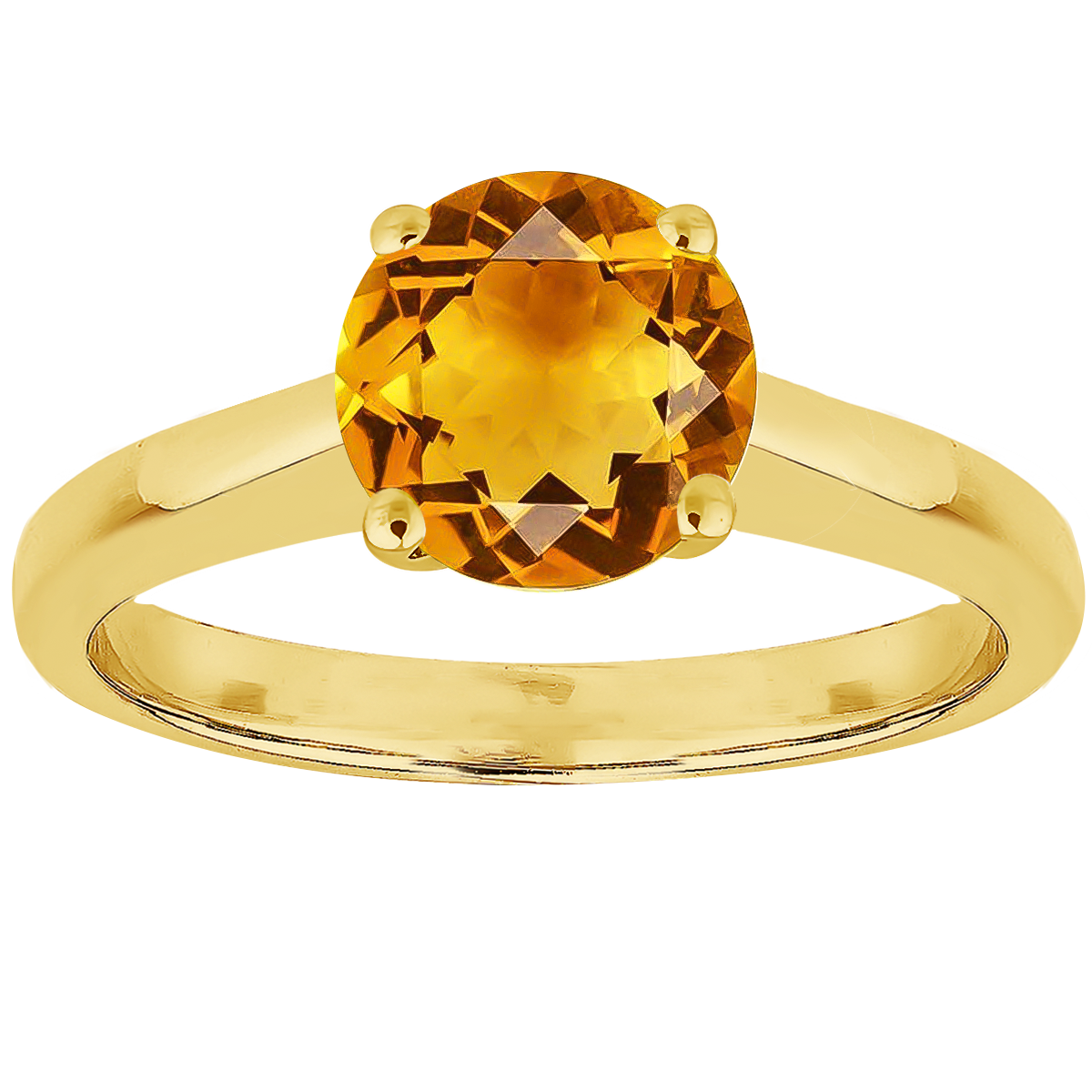 0.85ct Citrine Solitaire Engagement Ring in 9ct Yellow Gold.
