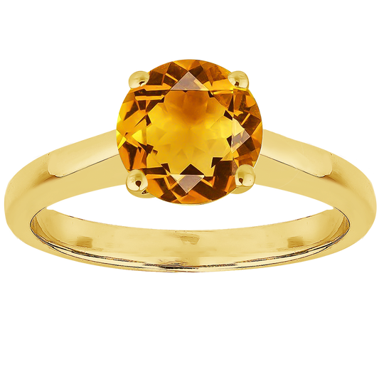 0.85ct Citrine Solitaire Engagement Ring in 9ct Yellow Gold.