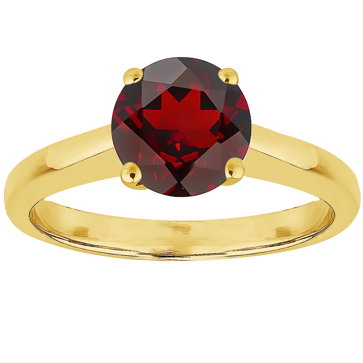 0.85ct Garnet Solitaire Engagement Ring in 9ct Yellow Gold.