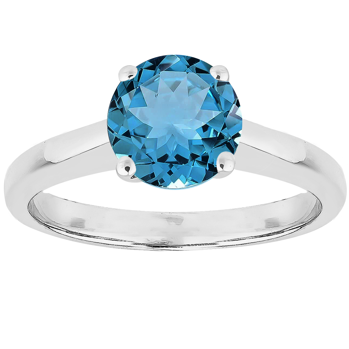 0.50ct Swiss Topaz Solitaire Engagement Ring in 9ct White Gold.