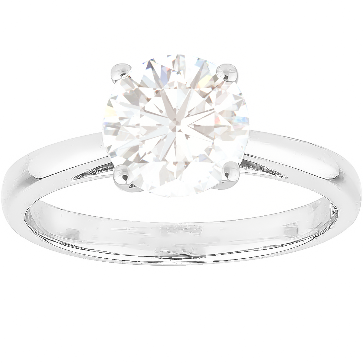 Sunsonite 1.00ct Near Clear Diamond Solitaire Ring set in four claws setting of 18ct White Gold certified by DISA. Perfect for Wedding and Engagements.