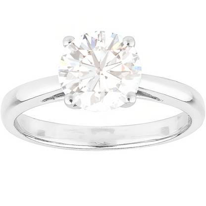 Sunsonite 1.00ct Near Clear Diamond Solitaire Ring set in four claws setting of 18ct White Gold certified by DISA. Perfect for Wedding and Engagements.