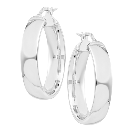 2.3cm White Hoop with in 9ct White Gold