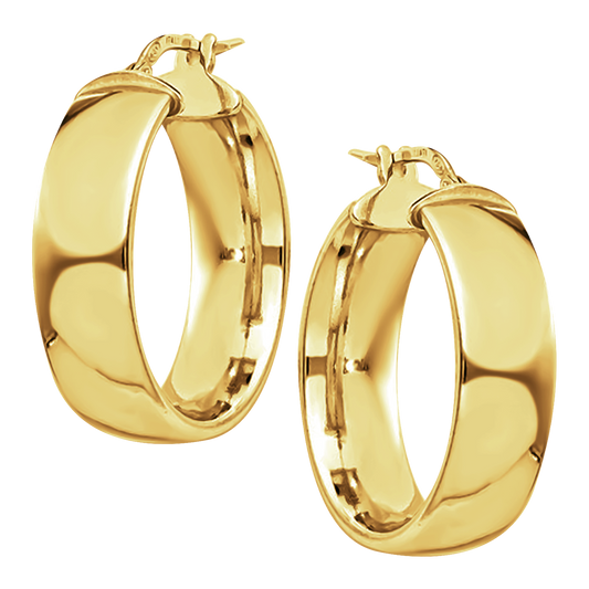 2.4cm Plain Hoops in 9ct Yellow Gold