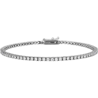 DISA Certified: Luxurious 2.00ct Diamonds set with a colour of I/J and clarity of VS-SI Tennis Bracelet with a four dip claw setting in 18ct White gold.