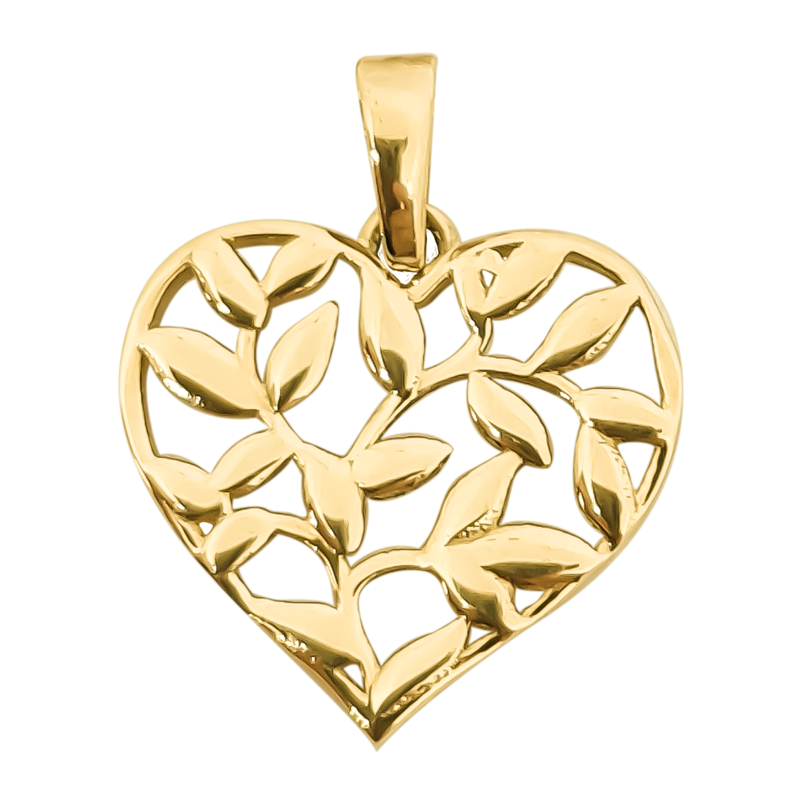 Filigree Heart Design Pendant in 9ct Yellow Gold