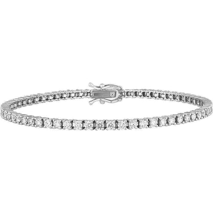 Sunsonite DISA Certified: Luxurious 3.00ct Diamonds set with a colour of I/J and clarity of VS-SI Tennis Bracelet with a four claw setting in 18ct White gold.