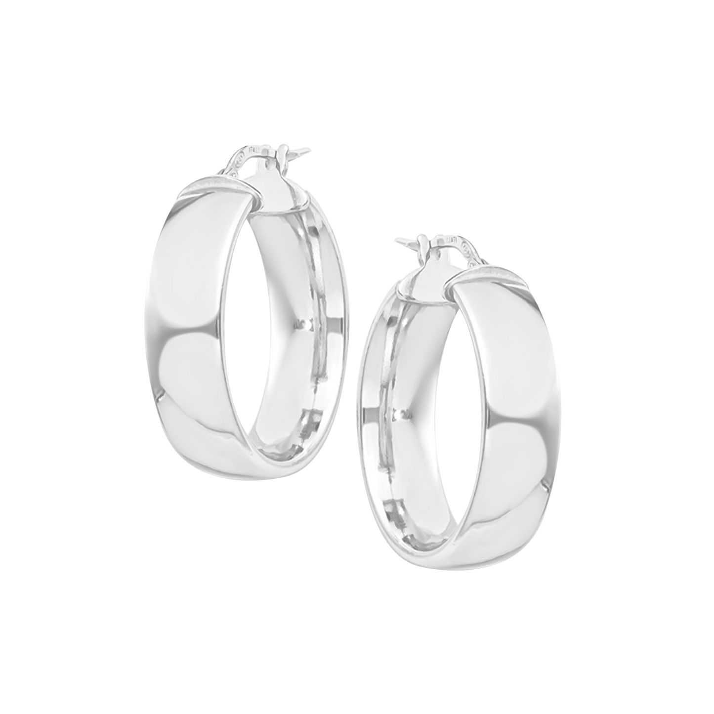 1.2cm White Hoop with in 9ct White Gold
