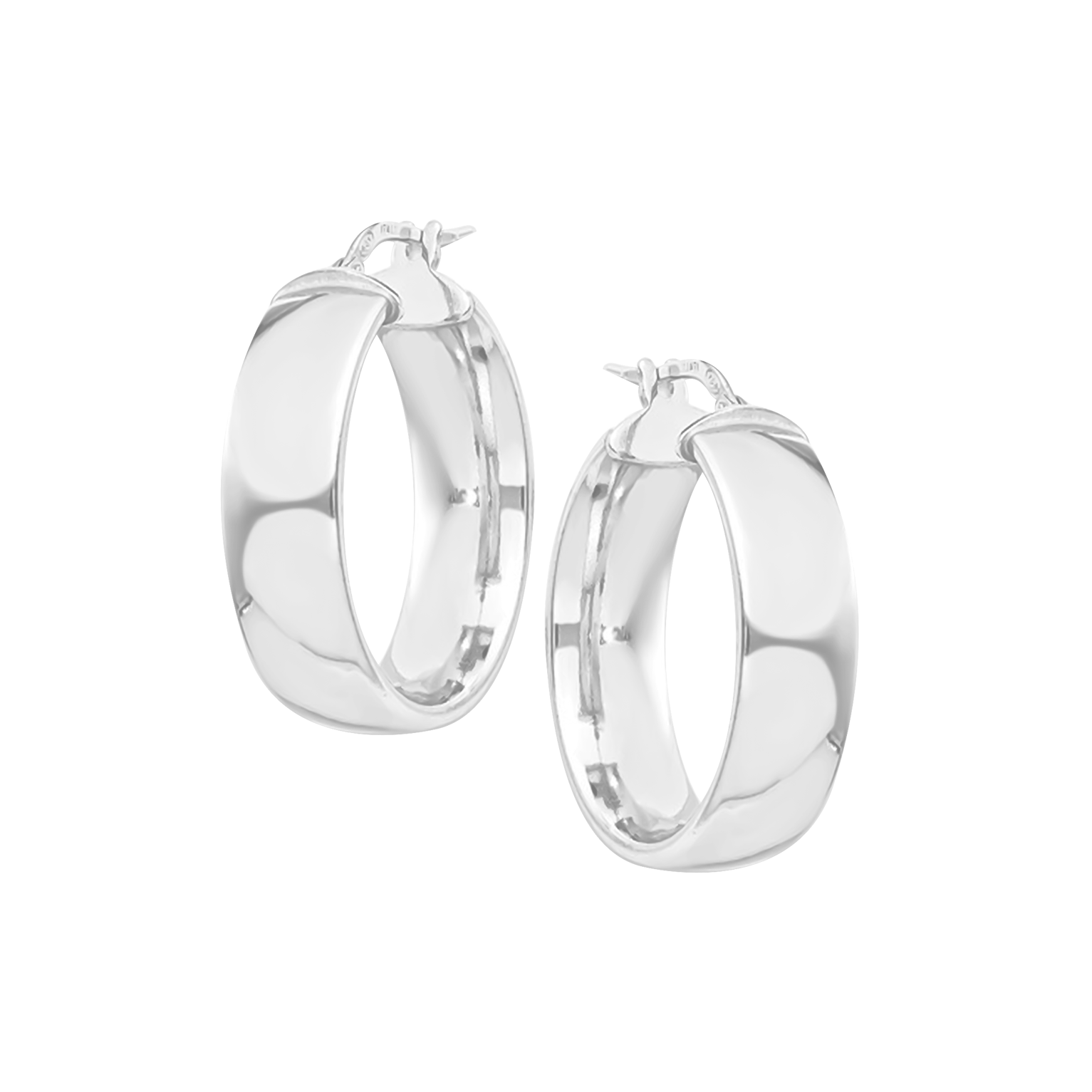 1.2cm White Hoop with in 9ct White Gold