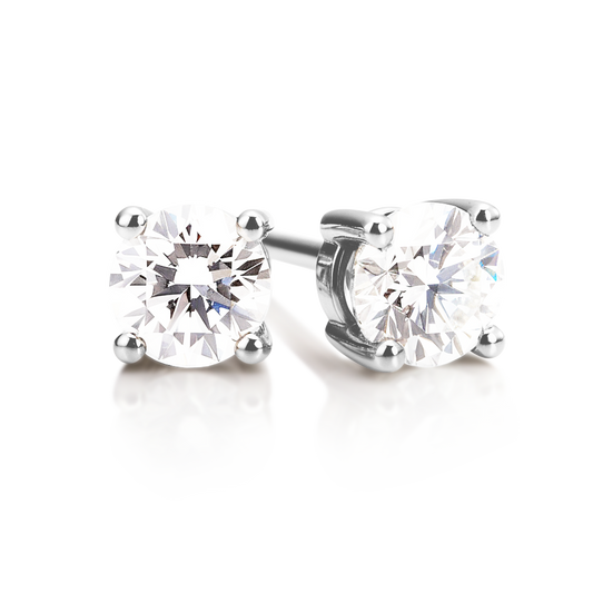 Lab-Grown Diamond Solitaire Studs in 9ct White Gold