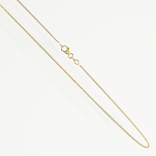 1mm Wheat Link Necklace in 9ct Gold