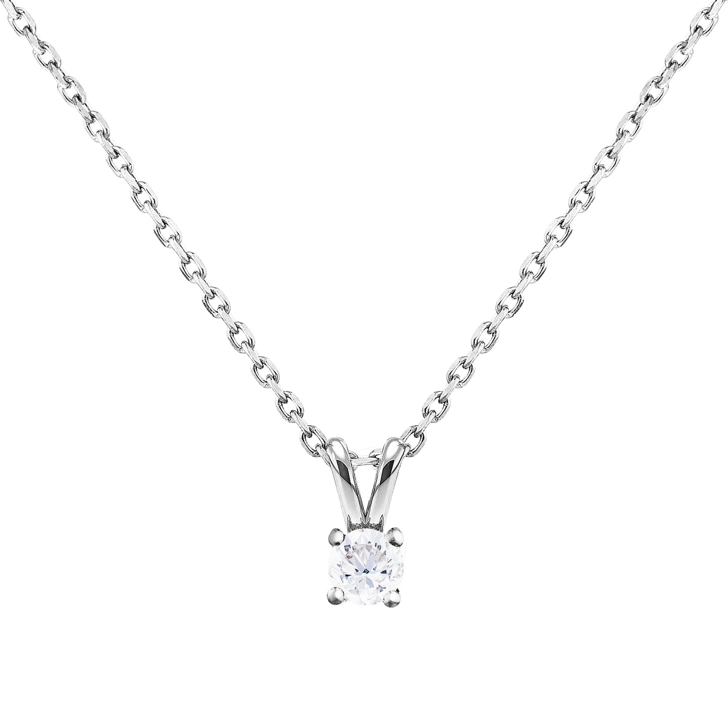 Perfect Pair Diamond Solitaire Pendant in 18ct White Gold